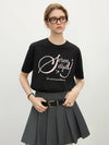 Women Versatile Back-In-Time Laid-Back Round Neck Alphabet T-Shirt
