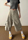 2000s 90s Style Oversized Utility Denim Shorts