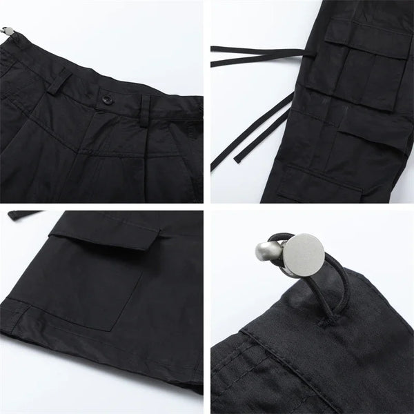 Chic Dark Street Women Pants alternatif görünüm