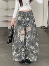 Camo Destroyed Easy Cut Boyfriend Denim
