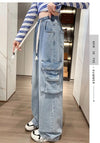 Field Vibe High-Rise Bell Leg Denim Utility Denim