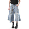 High-Quality Irregular Hole Denim Shorts