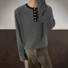 Circa-2000 Horizontal-Lines Breasted Long-Sleeved T-Shirt