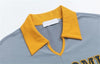 Starry Thread-Work Turn Down Collar Hip Hop Weekend T-Shirt