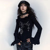 Raw-Edge Aesthetics Knitted Off Shoulder T-Shirt