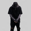Oversized Long Sleeve Thread-Work Cross T-Shirt