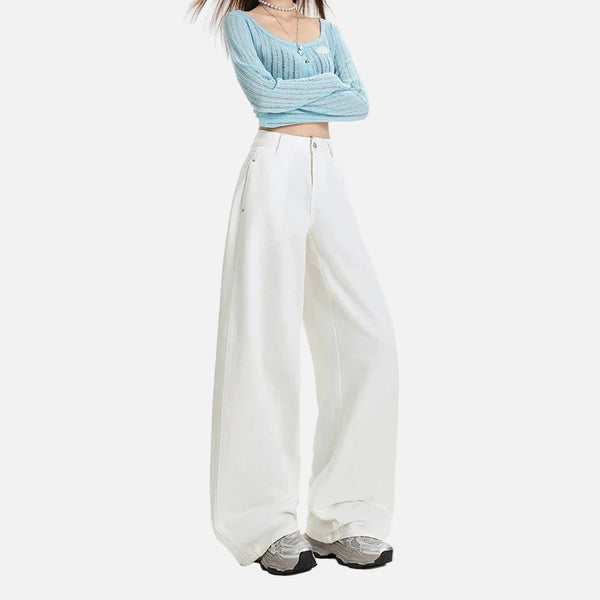 2000s White Metro Bell Leg Denim