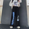 Vintage Wide Leg Anime Baskılı Jogger, yan görünüm — Navra Wear