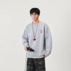Nakışlı Bisiklet Yaka Sweatshirt, önden görünüm — Navra Wear
