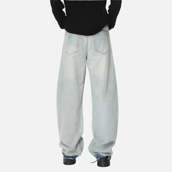 Modern Relaxed Faded Bell Leg Denim alternatif görünüm