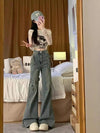 Women Spicy Heritage Splicing Micro Bell Denim