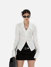 Crisp White Poplin Flared Cuff Blouse