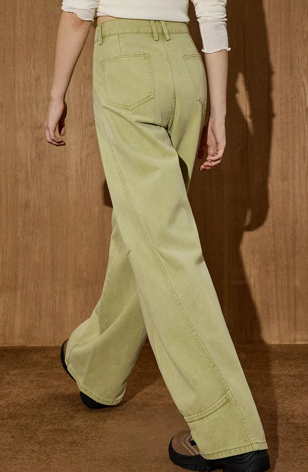 Green Western High-Rise Bell Leg Denim alternatif görünüm