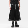 Heritage Rinse Raw Edge Cropped Denim Shorts