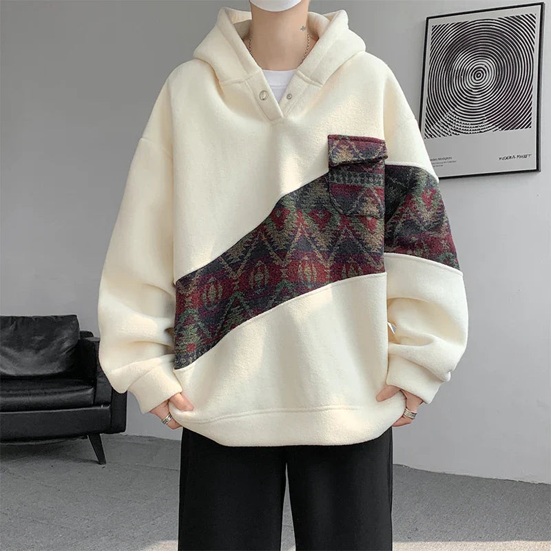 Contrast Color Mosaic Sweatshirt