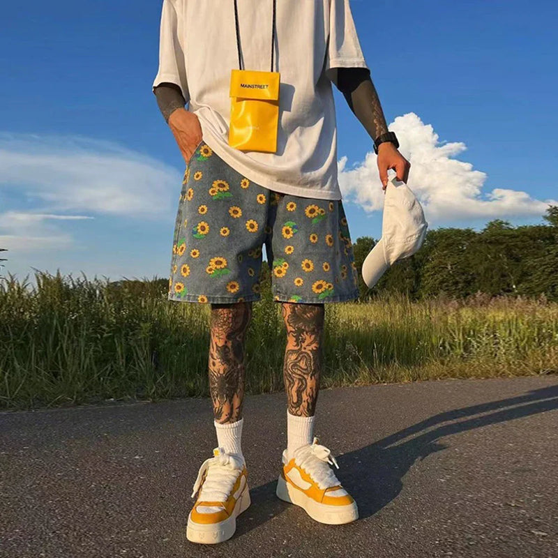 Cyber Daisy Denim Shorts