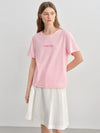 O-Neck Slimming Print Letter Contrast T-Shirt