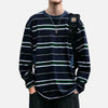 Bar-Print Far-East Minimalist Long Sleeve T-Shirt