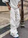 Faded Western Style Raw Edge Denim