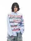 Contrast Letter Stripe Autumn Shirt