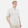 Lightweight Line-Pattern Sport-Collar Laid-Back T-Shirt