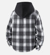 Urban Plaid Hood Overlay Long Sleeve Shirt