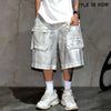 Dirty White Wide Leg Casual Denim Shorts