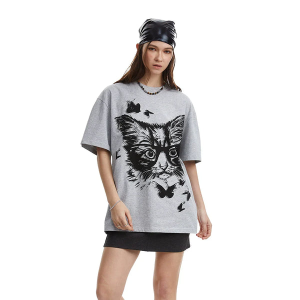 Millennium Chic Urban Sweet Pawed Print Cotton T-Shirt alternatif görünüm