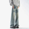 Y2K Baggy Kore Baskılı Jean Pantolon, yakın çekim — Navra Wear