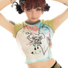 Slim Print Cartoon Cute Touch Soft T-Shirt