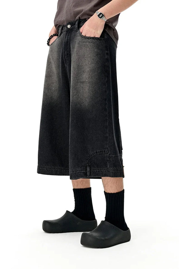 2000s Rinse Denim Shorts alternatif görünüm