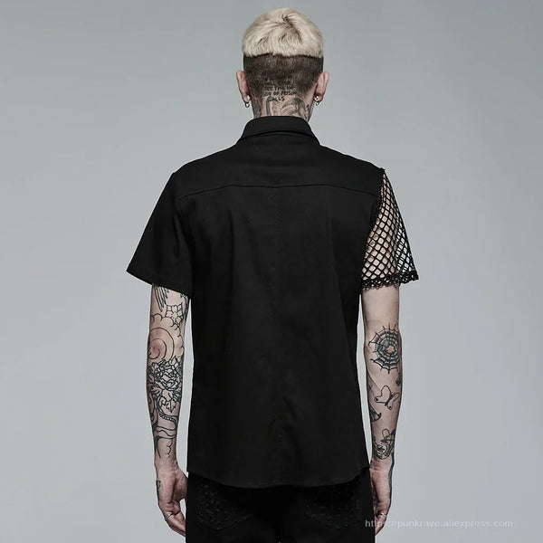 Specter Asymmetric Black Button Shirt alternatif görünüm