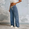 Graphic Fleece Beaded Bell Leg Denim