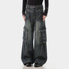 Modern Spliced Bell Leg Utility Denim