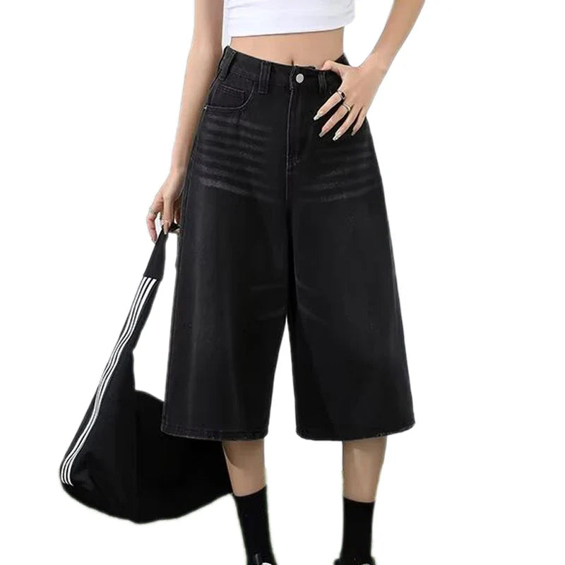 Timeless Wide Leg Denim Shorts