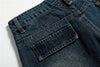 İspanyol Paça Mozaik Desenli Jean Pantolon, yakın çekim — Navra Wear