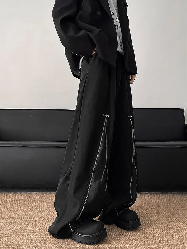 Modern Splice Leather Wide-Leg