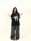 Nostalgia All-American Feline Cartoon Print T-Shirt