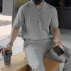 High-End Knitted Placket-Neck Business Off-Duty T-Shirt