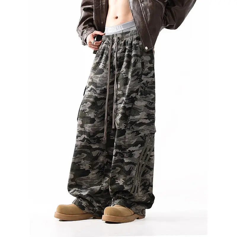 Vintage Çizgili Beli Lastikli Jogger, önden görünüm — Navra Wear