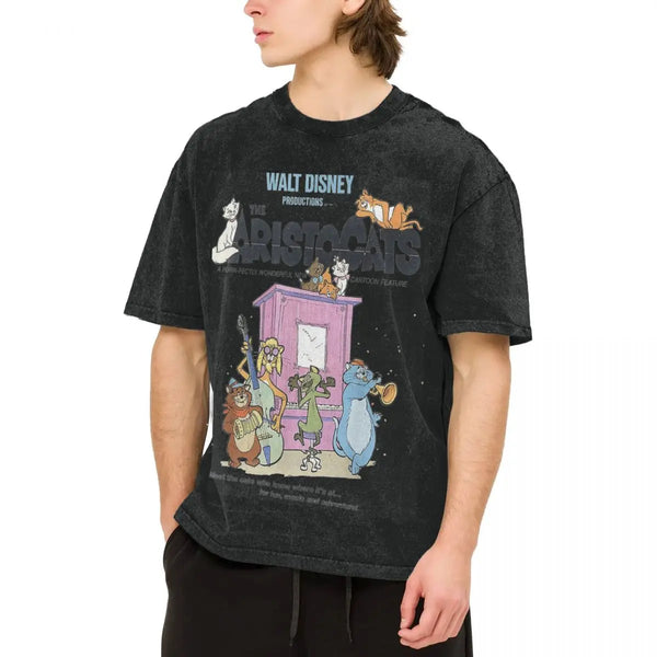 Cotton Crewneck Print Piano Aristocats T-Shirt