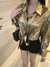 Gilded Tone Classic Long Sleeve Blouse