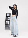 Light Wash Hip Trousers