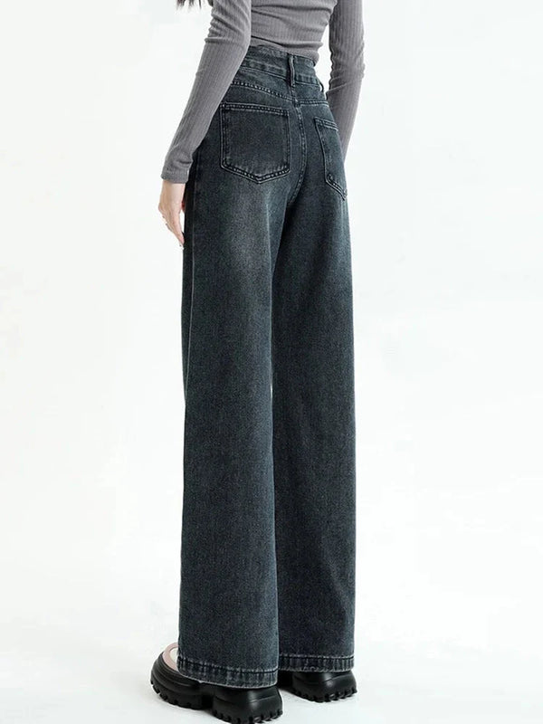 Heritage Black Relaxed High-Rise Slim Denim alternatif görünüm