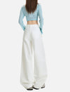 2000s White Metro Bell Leg Denim