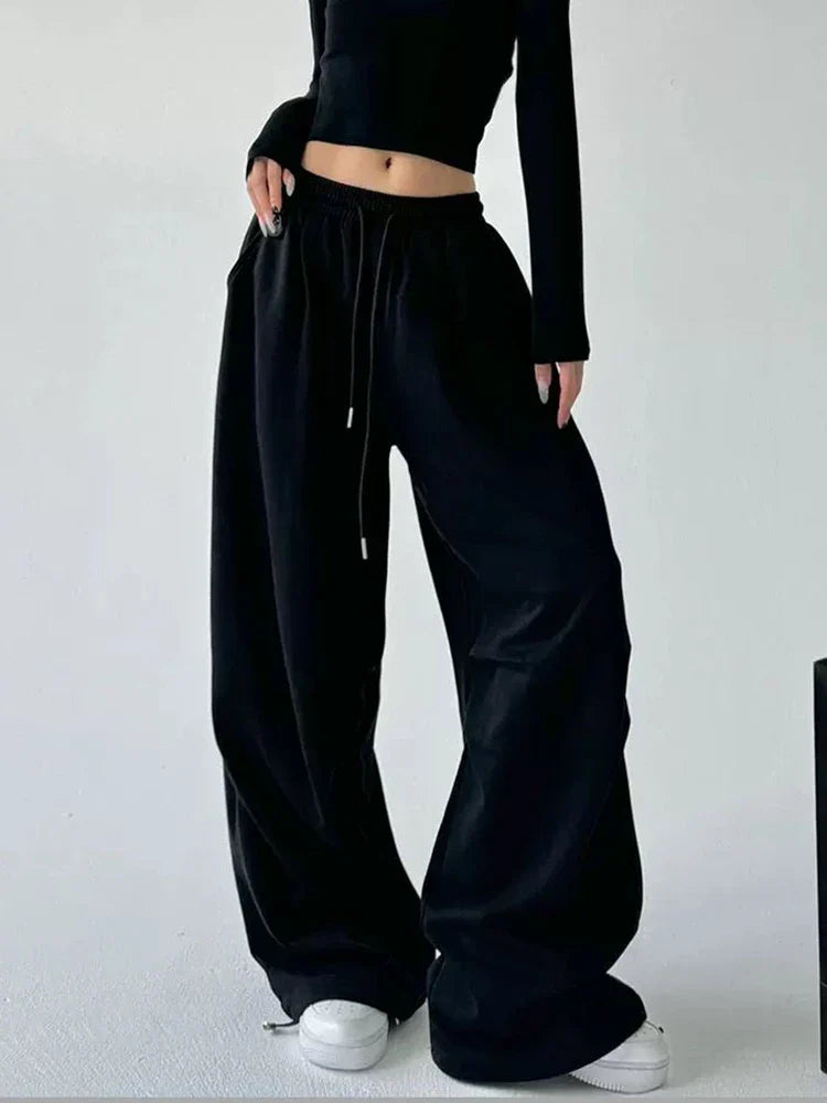 Kadın Vintage Wide Leg Jogger, önden görünüm — Navra Wear