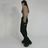 Black Slim Fit High-Rise Bell Bootcut Denim