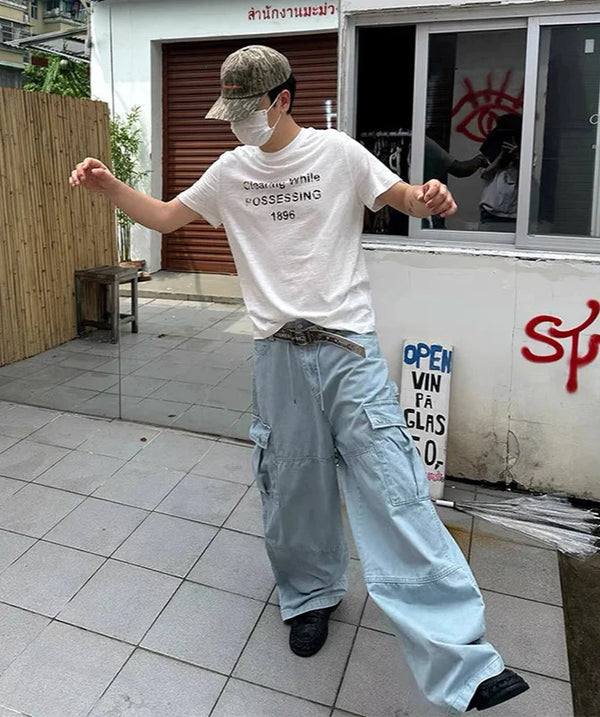 Durable Blue Heritage 2000s Bell Leg Utility Denim alternatif görünüm
