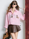 Whiskers Embroidery Relaxed Long Top