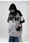 Hip-Hop Baskılı Oversize Sweatshirt, yakın çekim — Navra Wear